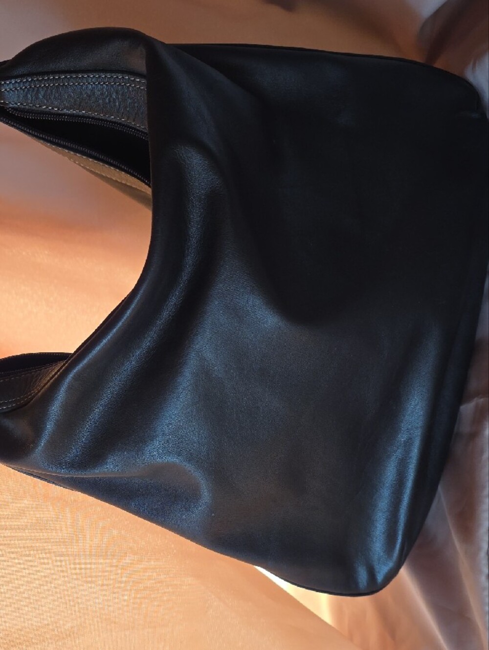 Anne Klein Black Shoulder Bag with Contrast Stitching - Picture 5 of 11